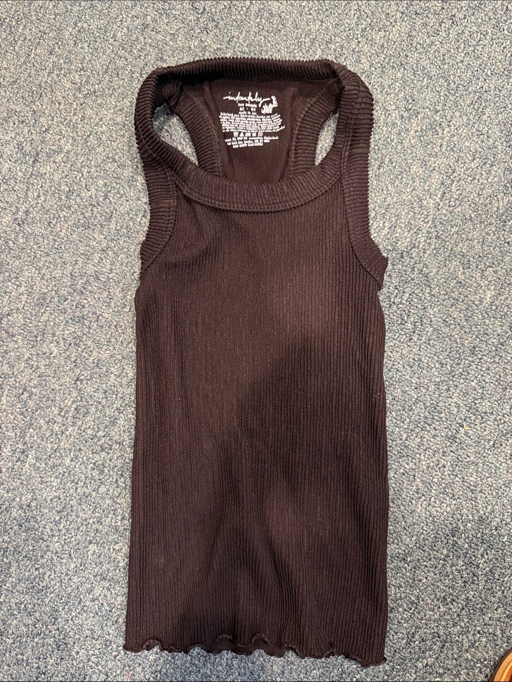 Free People Intimately Sleeveless Ribbed Tank Top - Black